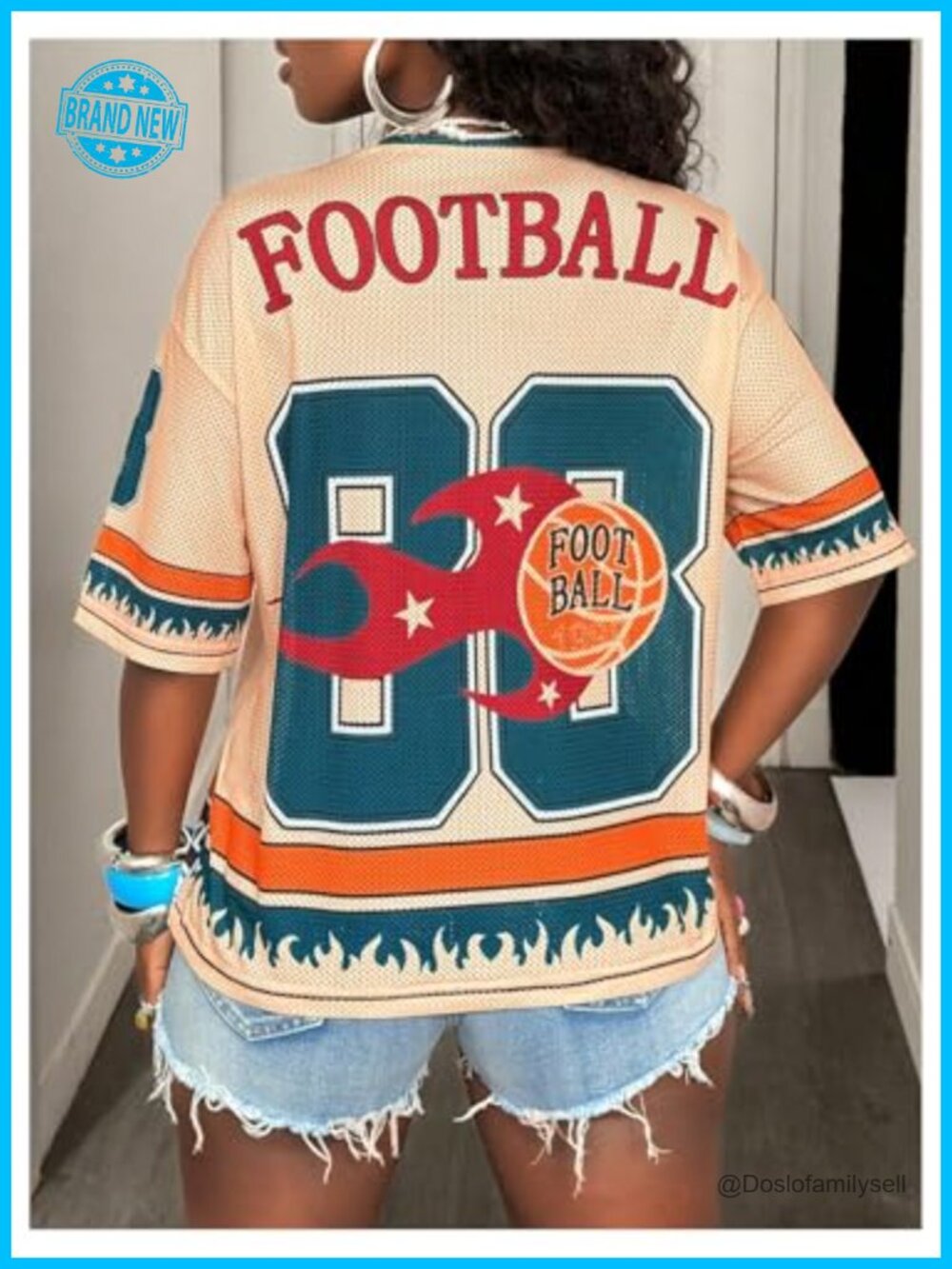 Graphic Number Print Mesh Color Block V-Neck Short Sleeve T-Shirt View 2